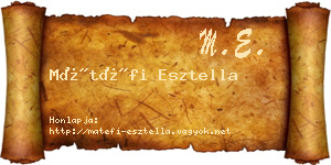 Mátéfi Esztella névjegykártya